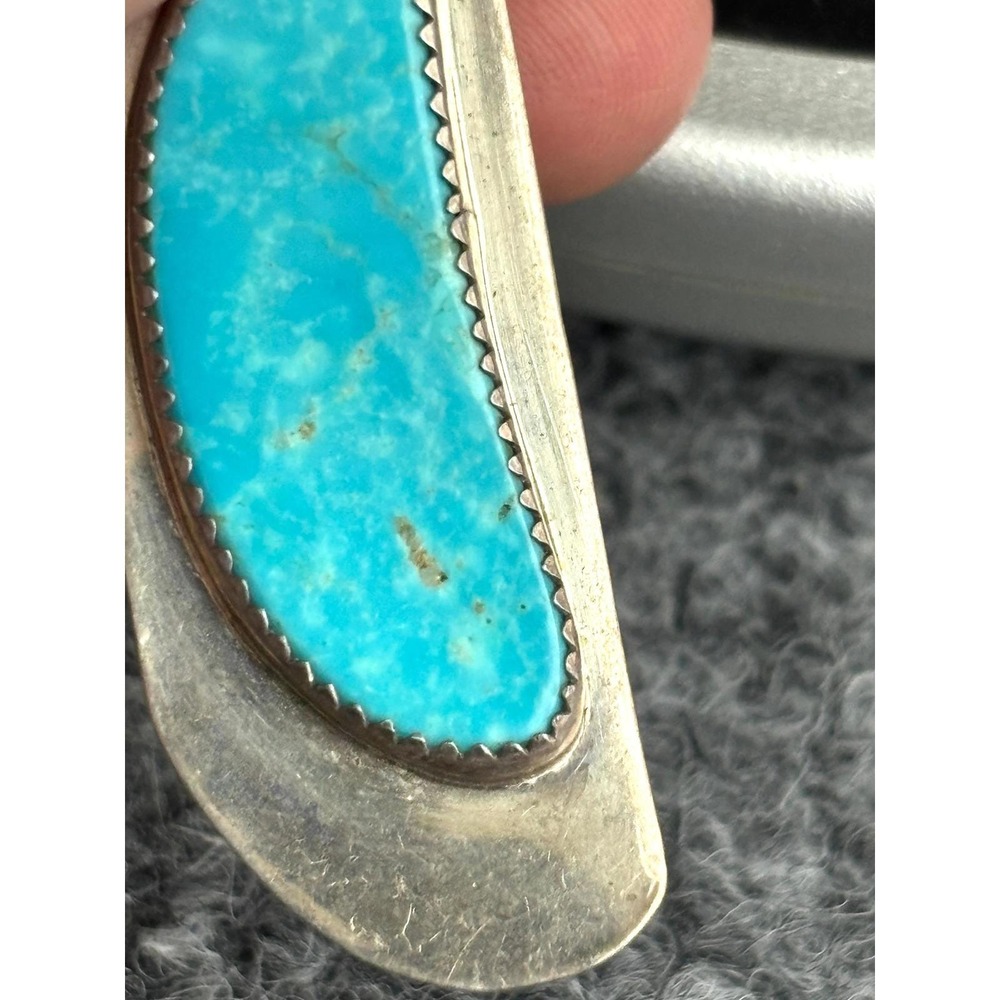 Sterling 925 Turquoise Earrings 13g Signed CB Artisan Southwest Dangle - Picture 8 of 10